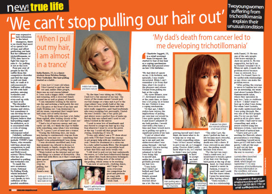 New! magazine article - We Can't stop pulling out our hair